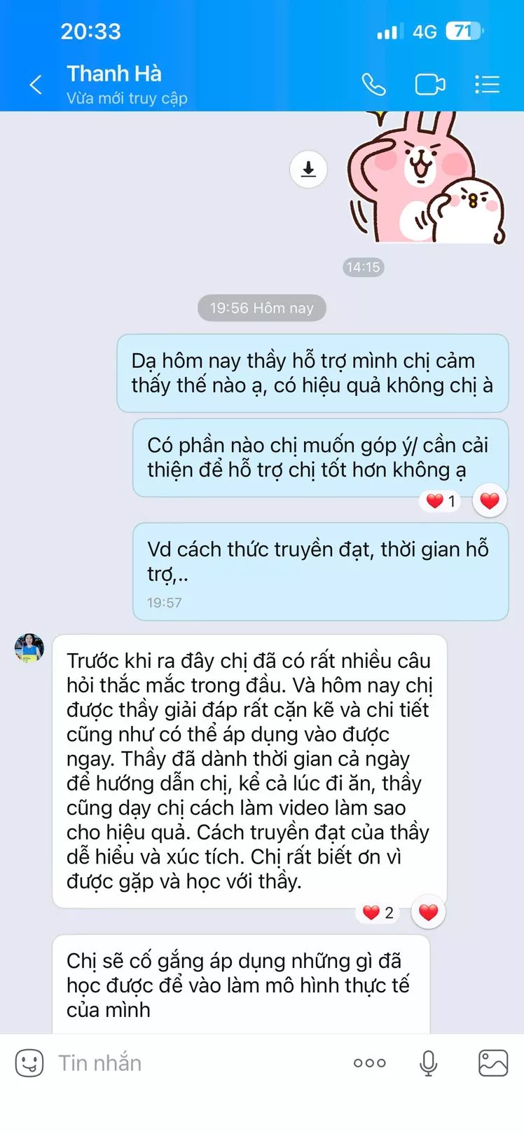Phản hồi học viên 02